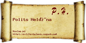Polits Heléna névjegykártya